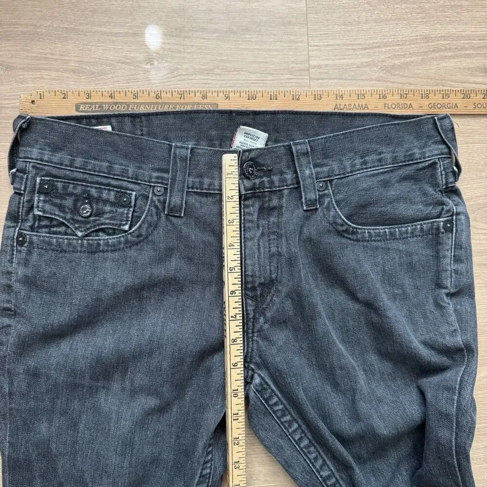 VTG True Religion Ricky Jeans Mens 38x34 Dark Gray Straight Leg Made in USA